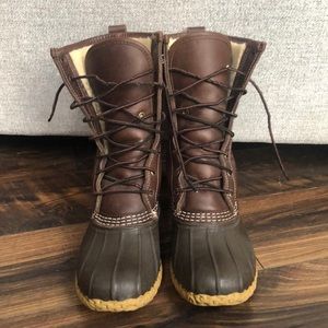 Size 7 Women’s 10 inch high Shearling-Lined Bean Boots - Good Used Condition